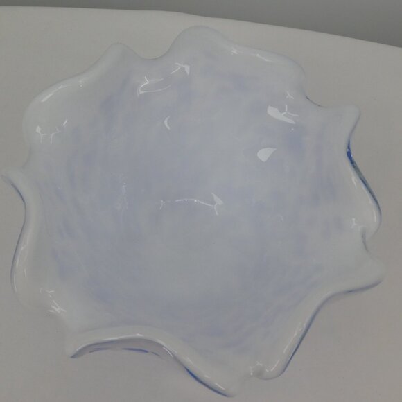 Royal Gallery Handcrafted Blue Console Crystal Bowl 1999 Federated Dept Stores - Picture 5 of 8